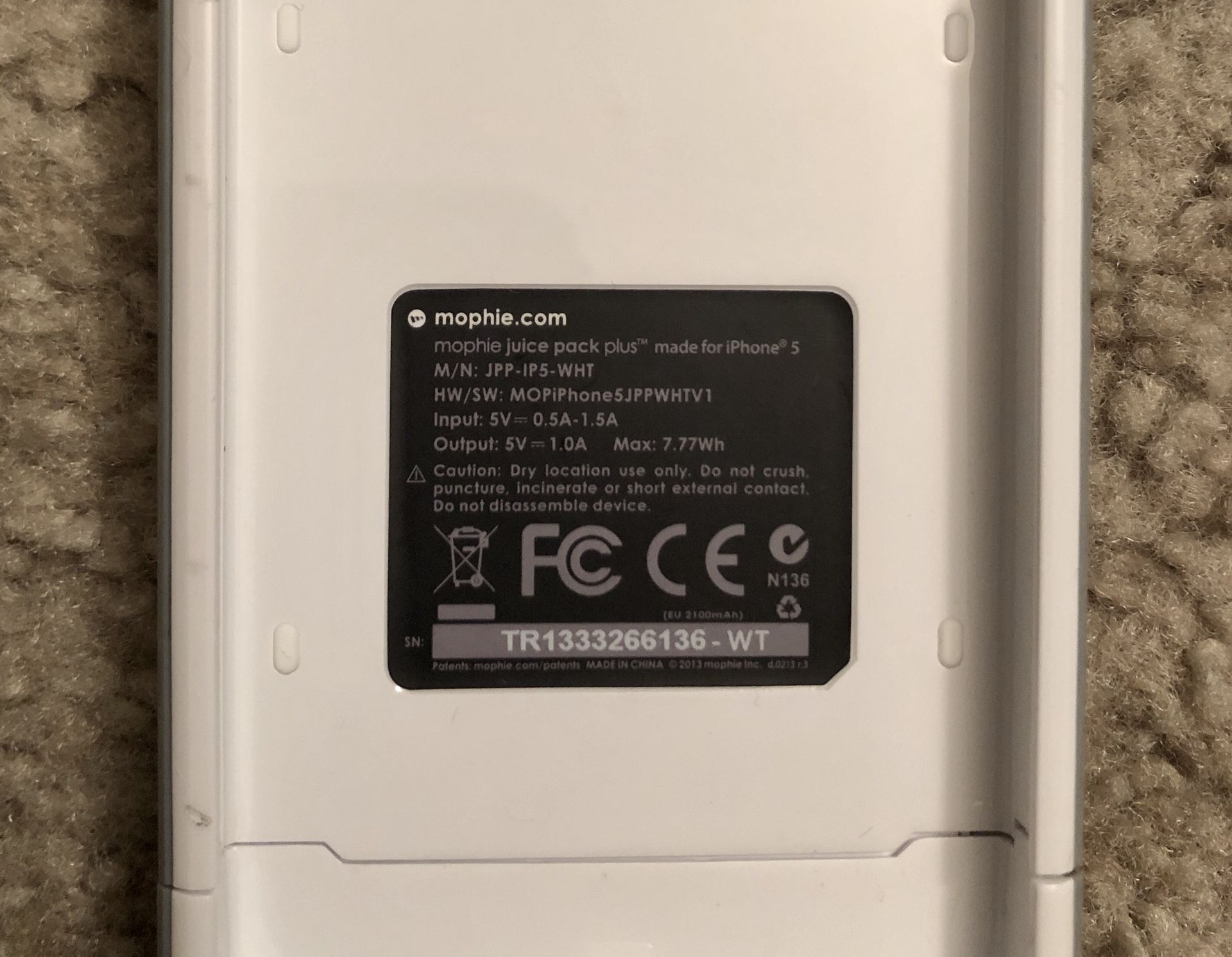 The Mophie Juice Pack Plus for iPhone 5, 5S