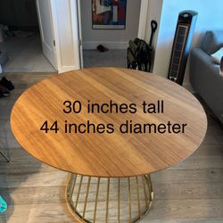 Gold & Brown Dining Table 