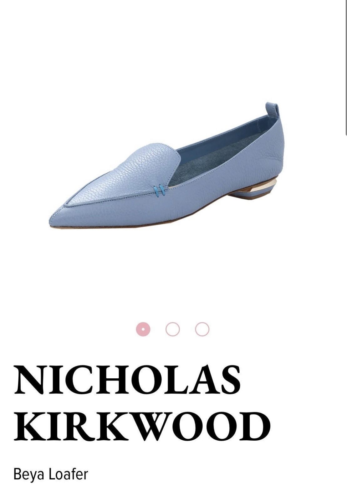 Nicholas Kirkwood - Light Blue Pebbled Leather Beya Loafers Sz