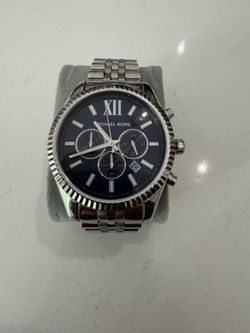 Michael Kors  44 mm steel bracelet and  case quartz  blue  dial  analog watch