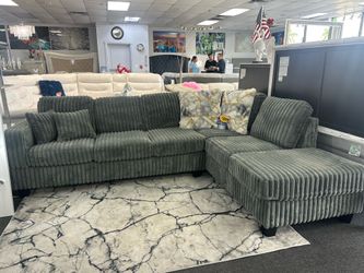 GREAT OFFER‼️Beautiful Grey Corduroy Sectional On Sale $899