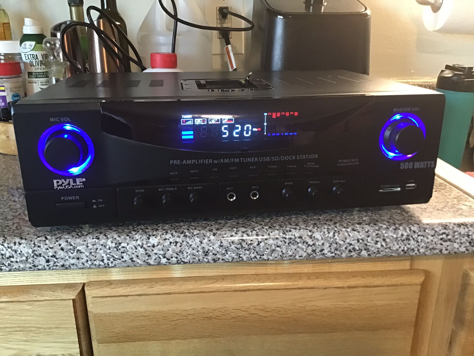 Pyle Home PT4601AIU 500-Watt Stereo Receiver with iPod Dock
