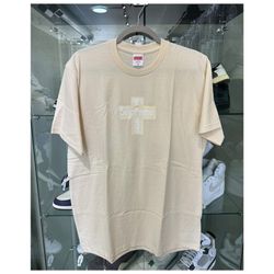 Supreme Cross Box Logo Tee FW20 NATURAL (Medium)