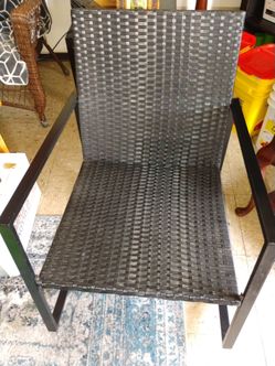 2 outdoor rocking chair and side table I have the cushions for the chairs but needs cleaning pickup only cash