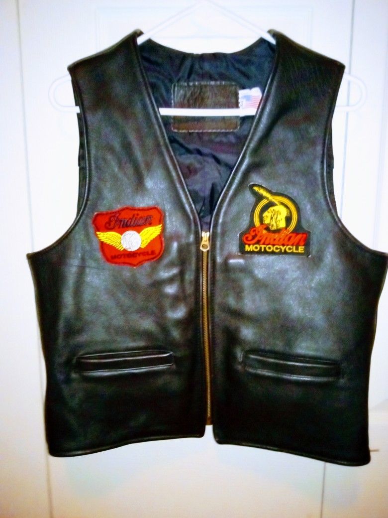 Men's Indian Motorcycle Leather Vest