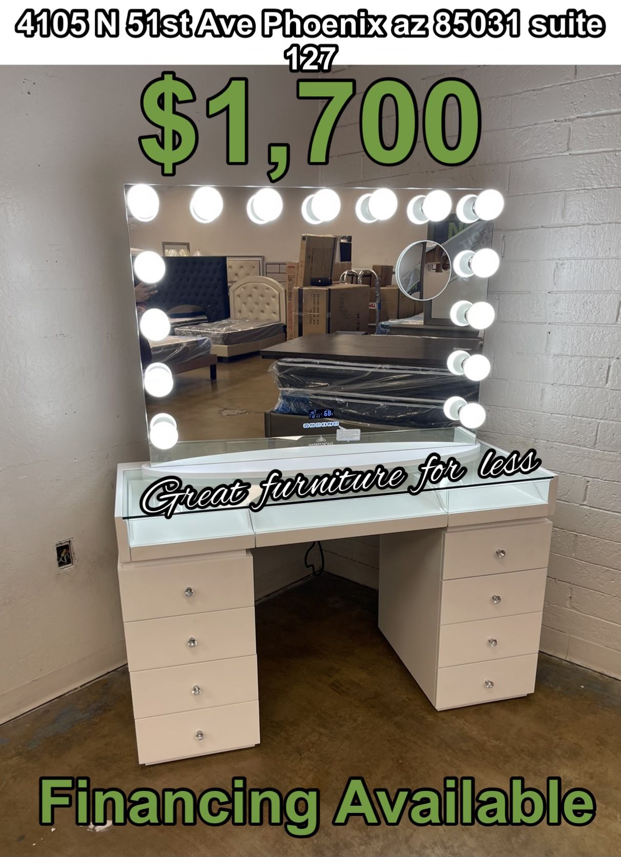 Impressions Vanity With Bluetooth Mirror Brand New