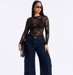 Denim cargos wide leg (size 7)