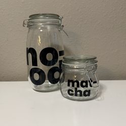 DEAL! Aesthetic Labeled Large and Small Clipped Jars