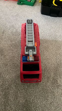 Red Toy Fire Truck with Extending Ladder