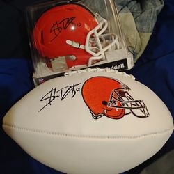 Shedeur Sanders Signed Autograph Lot Football Mini Helmet Cleveland Browns 