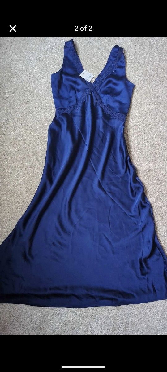 Blue Satan dress xs