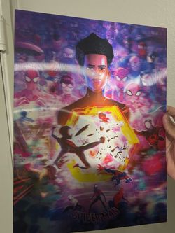 Spider-Man Across the Spiderverse 3D holographic poster