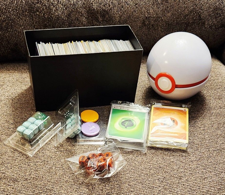 Lot Of Pokémon Trading Cards & Pokémon Ball & Accessories
