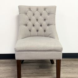 2 Grey Accent Chairs With Brown Legs