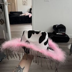 Pink Fluffy Cowgirl Hat