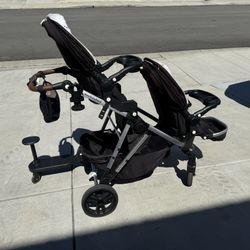 Mockingbird Single-to-Double Stroller + Riding Board 
