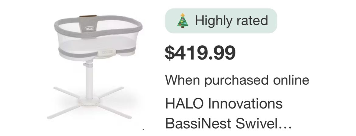 Halo Bedside Bassinet Dove Grey