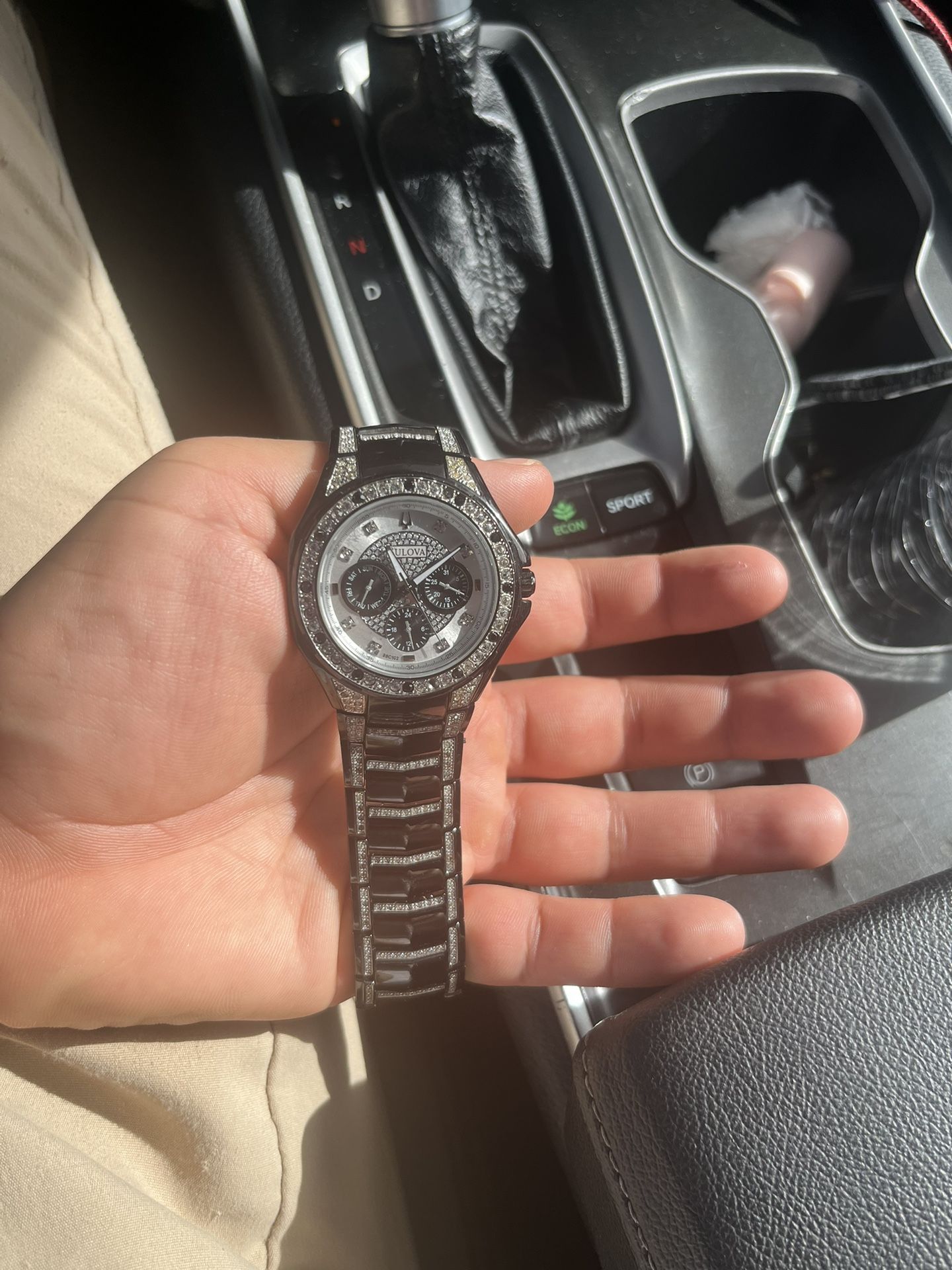 Bulova Men's Black & Silver Stainless Steel Chronograph Watch 98C102