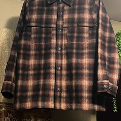 Pendleton Heston wool coat in brown rust ombre