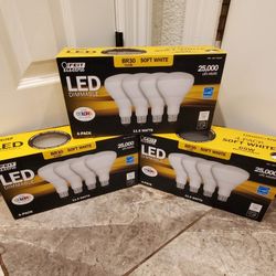 Feit LED Dimmable BR30 Flood Soft White Bulbs 65 Watts, Uses 11.5 Watts, 4 Pack