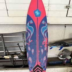 Pink And Blue Surfboard