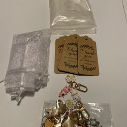 Party Favor CAT Charms, Gift Tags, and Bags 12 pcs