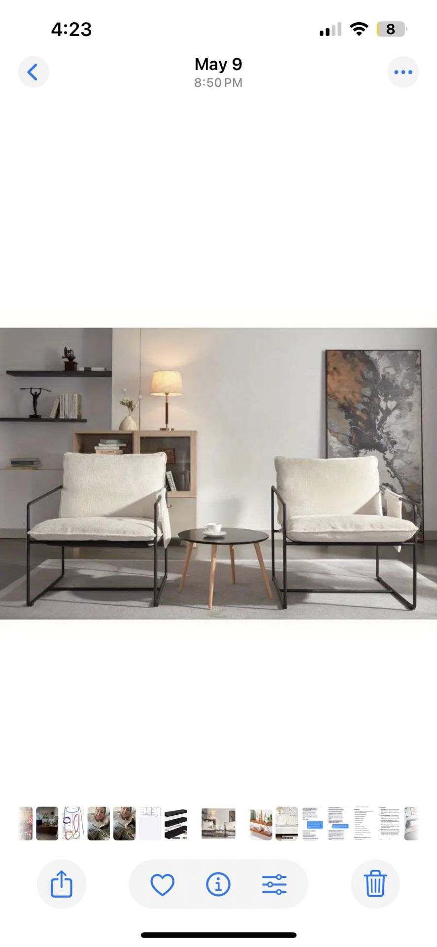 Mid Century Cream Colored Chairs