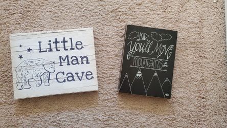 Little Man Cave and Motivational Wall Art