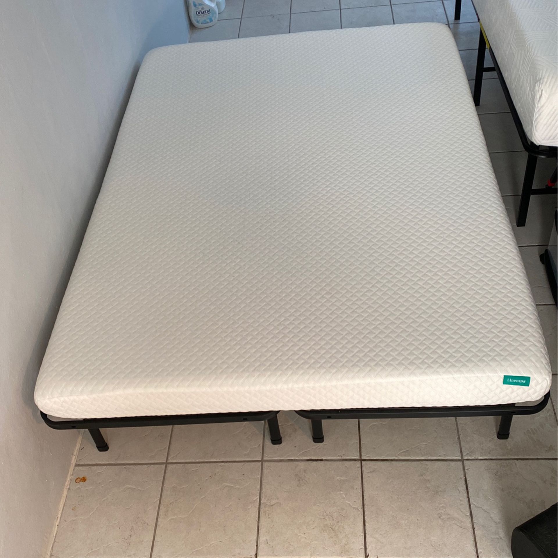Mattress And Metal Frame (Full Size)