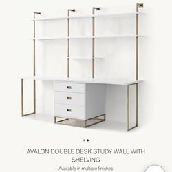 Restoration Hardware - Avalon double desk study wall with shelves