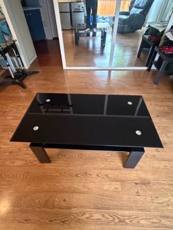 Black Glass Top Coffee Table