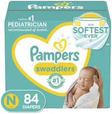 Baby Diapers, Pampers Swaddlers, Size NewBorn 84 Diapers 