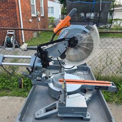 Ridgid 15 Amp Corded 12 in. Dual Bevel Sliding Miter Saw with 70 Deg. Miter Capacity and LED Cut Line Indicator