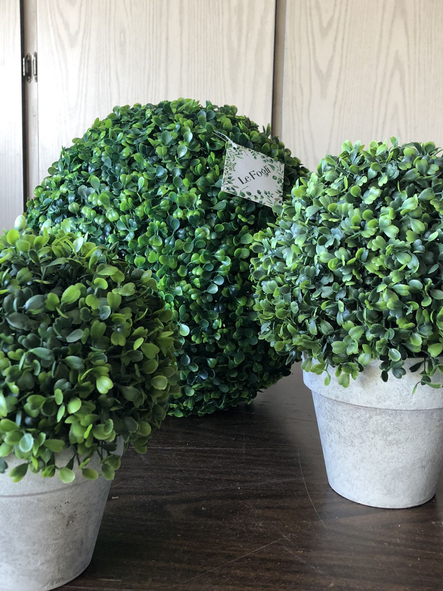 Faux Boxwood Topiarys & Boxwood Ball