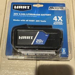 Hart 20v 4.0Ah Lithium-ion Battery Brand New In Box