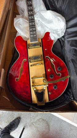 Red Semi-Hollow Body Electric Hardware