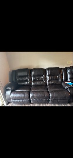Reclining Leather Couch