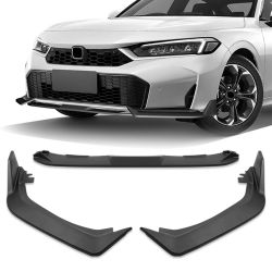 For 2025-2026 Honda Civic Sedan Hatchback Matt Black Front Bumper Lip Spoiler -(2-PU-204