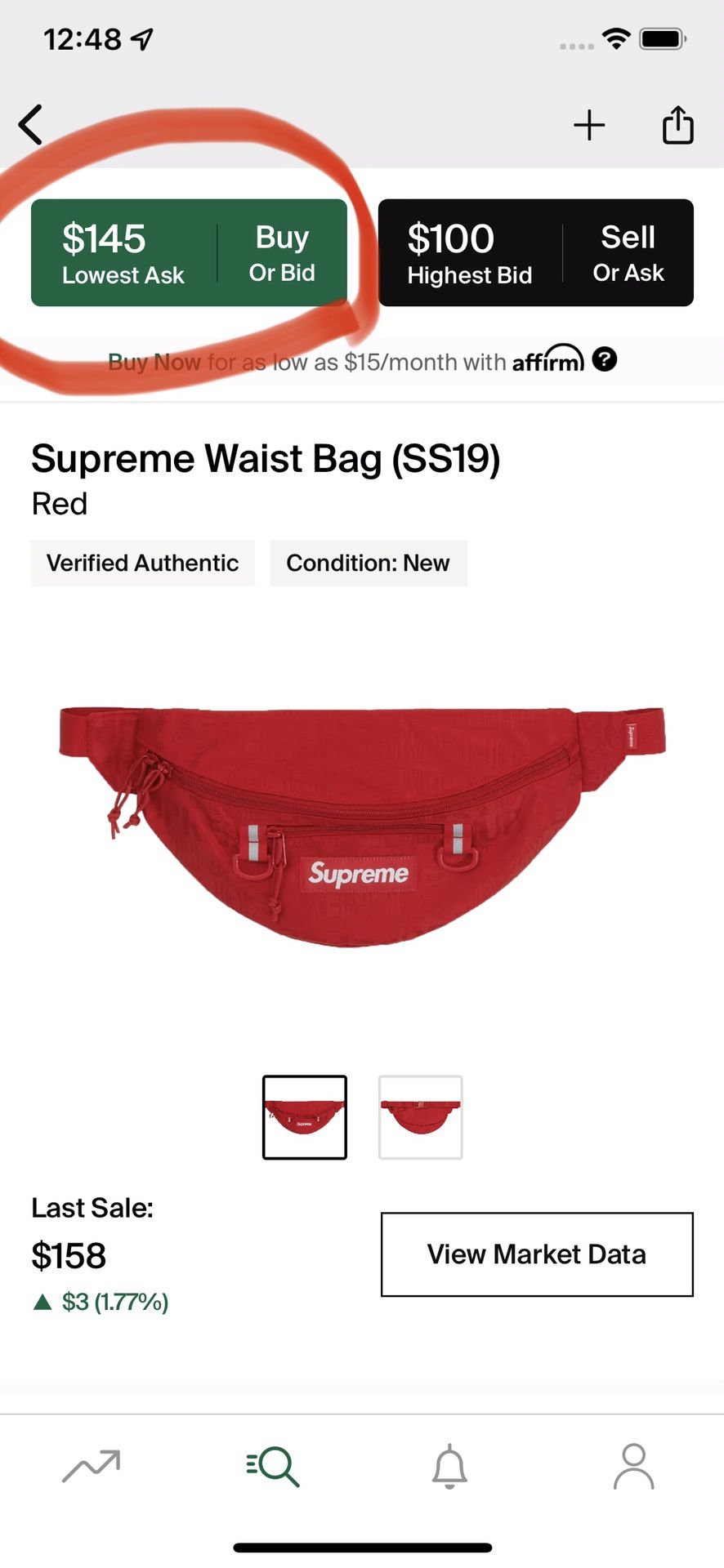 Supreme, Waist Bag, Red, ✅💯% Authentic ✅