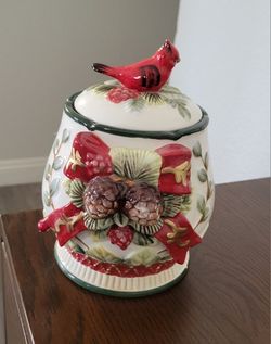 Evergreen Cardinal Candy Kitchen Canister