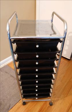 Metal Storage Cart with Drawers