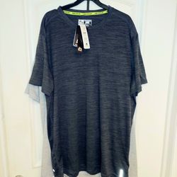 SET OF 2 NEW WITH TAGS RBX ( REEBOK) X-TRAIN PERFORMANCE WICKING QUICK DRY T-SHIRTS SILVER & GRAY SIZE XL
