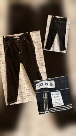 SONG High Rise Carpenter 90s Boyfriend Black Pants, 9/29
