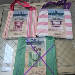 2-in-1 Beach Towel and Tote Bag