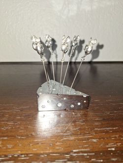 Stainless Fruit & Cheese Picks With Base