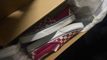 -  Burgundy Checkered Vans  -