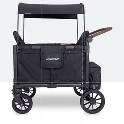 Large Tires — WONDERFOLD W4 Luxe Pro 4-Seat Folding Stroller Wagon.
