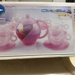 Tea Kettle Brewer Cup Set Gift Set Glass New