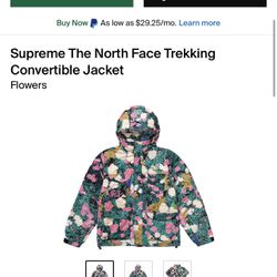Supreme North Face Trekking Convertible Flower Jacket Large New