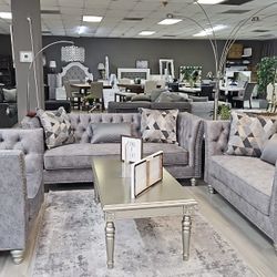 *MERIDA* Living Room Set (3 Pcs: Sofa, Loveseat & Chair)  Model G101 grey 🌻🎅🏻 *$2449* 🎅🏻🌻Table Set (3 Pcs) $649🙏✅